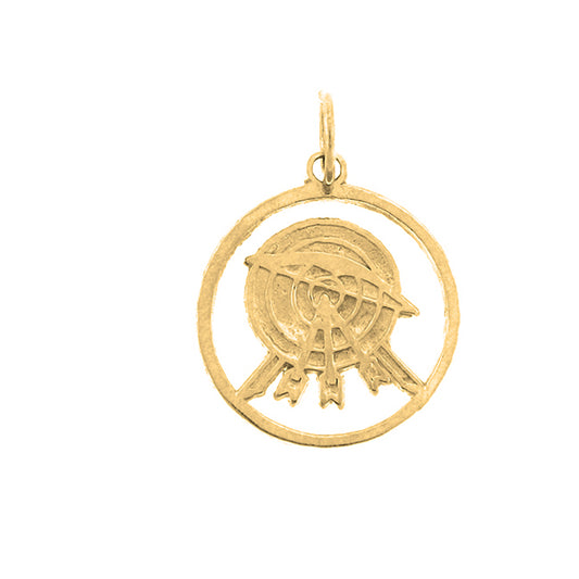 Yellow Gold-plated Silver Archery Pendant