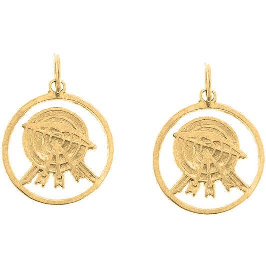 Yellow Gold-plated Silver 20mm Archery Earrings