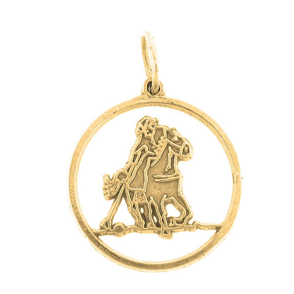 Yellow Gold-plated Silver Polo Pendant