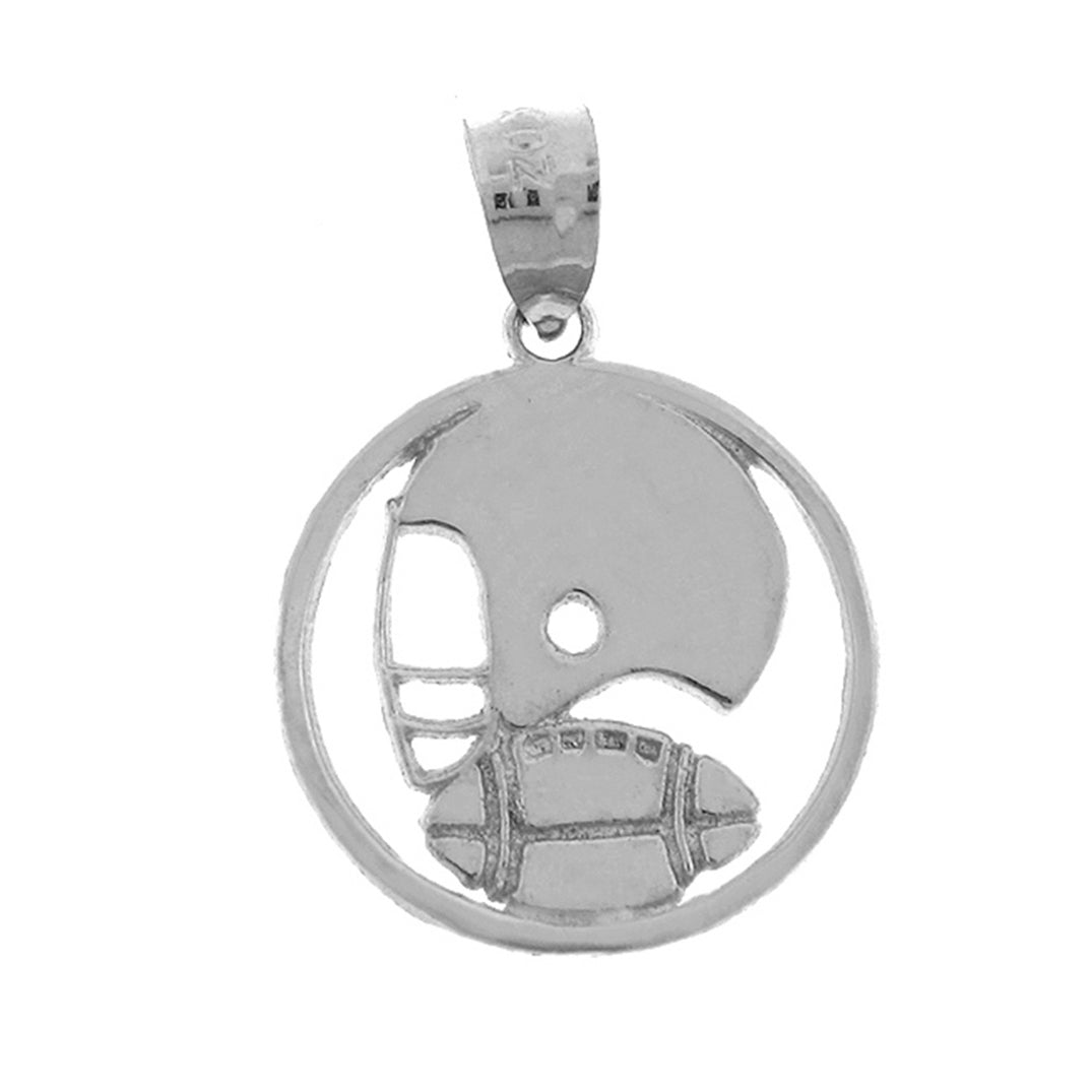 Sterling Silver Football Helmet And Ball Pendant