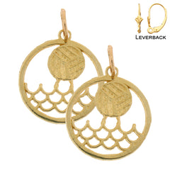 Sterling Silver 20mm Water Polo Earrings (White or Yellow Gold Plated)