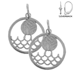 Sterling Silver 20mm Water Polo Earrings (White or Yellow Gold Plated)