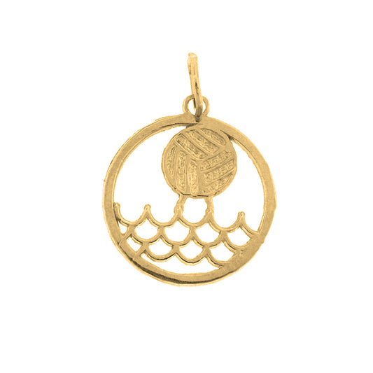 Yellow Gold-plated Silver Water Polo Pendant