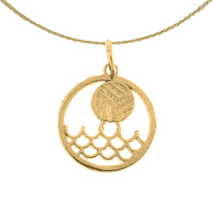 Sterling Silver Water Polo Pendant (Rhodium or Yellow Gold-plated)