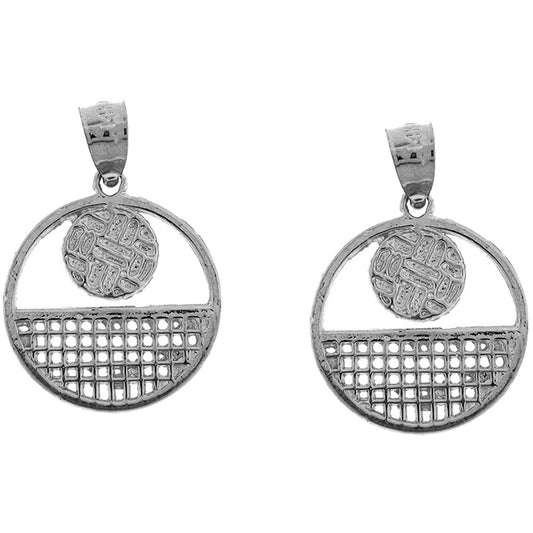 Sterling Silver 20mm Volleyball Earrings