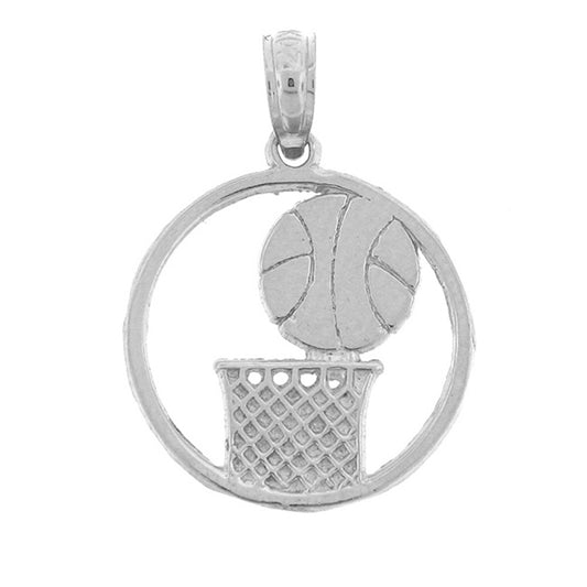 Sterling Silver Basketball Pendant