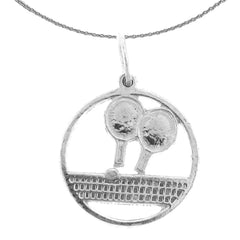 Sterling Silver Ping Pong Pendant (Rhodium or Yellow Gold-plated)