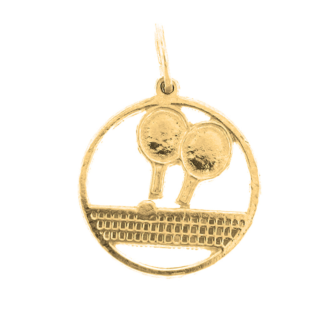 Yellow Gold-plated Silver Ping Pong Pendant