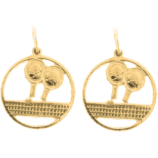Yellow Gold-plated Silver 20mm Ping Pong Earrings