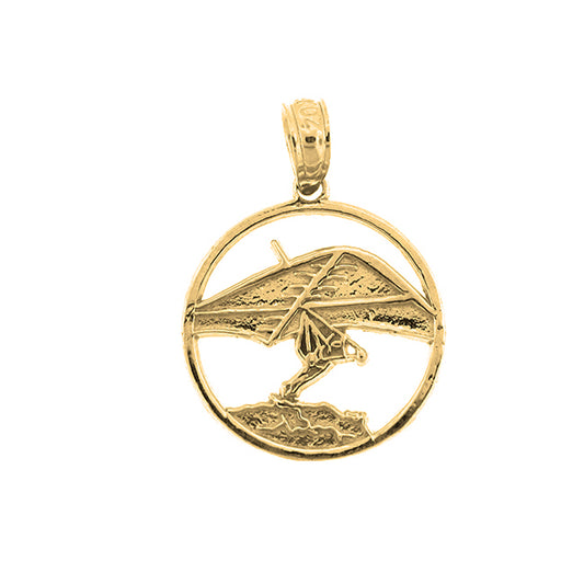 Yellow Gold-plated Silver Hand Gliding Pendant