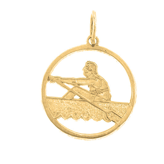 Yellow Gold-plated Silver Canoe Pendant