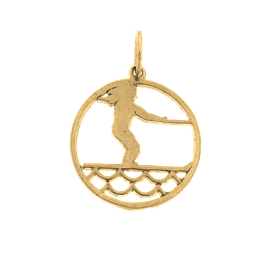 Yellow Gold-plated Silver Surfer Pendant