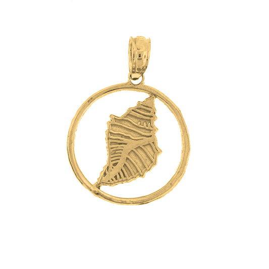 Yellow Gold-plated Silver Conch Shell Pendant