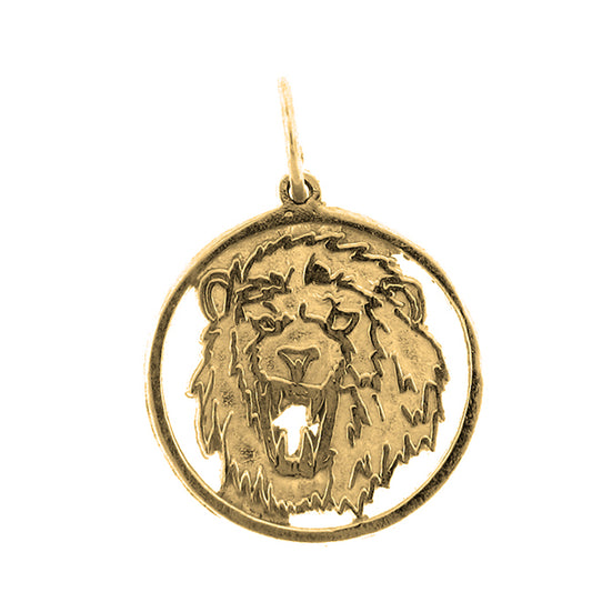 14K or 18K Gold Lion Pendant