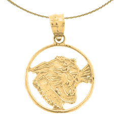 Sterling Silver Jaguar, Cheetah, Leopard Pendant (Rhodium or Yellow Gold-plated)
