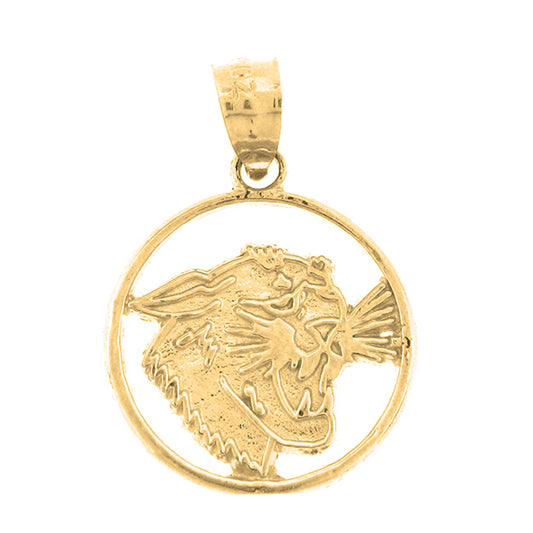 Yellow Gold-plated Silver Jaguar, Cheetah, Leopard Pendant