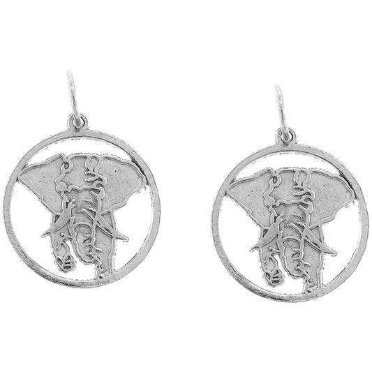 Sterling Silver 20mm Elephant Earrings