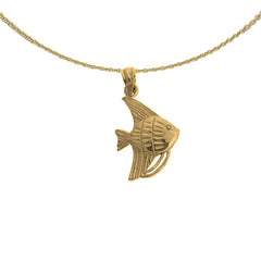 14K or 18K Gold Tropical Angelfish Pendant
