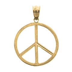 Yellow Gold-plated Silver Peace Sign Pendant