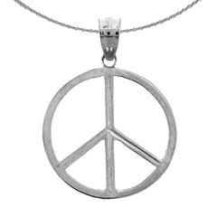 Sterling Silver Peace Sign Pendant (Rhodium or Yellow Gold-plated)