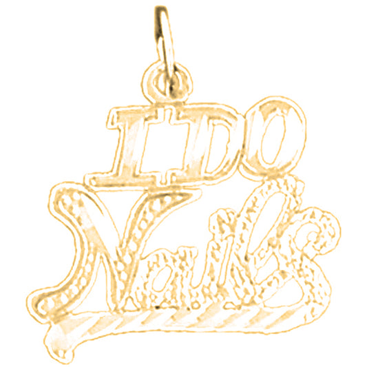 Yellow Gold-plated Silver "I Do Nails" Pendant