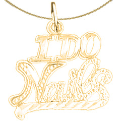 Sterling Silver "I Do Nails" Pendant (Rhodium or Yellow Gold-plated)