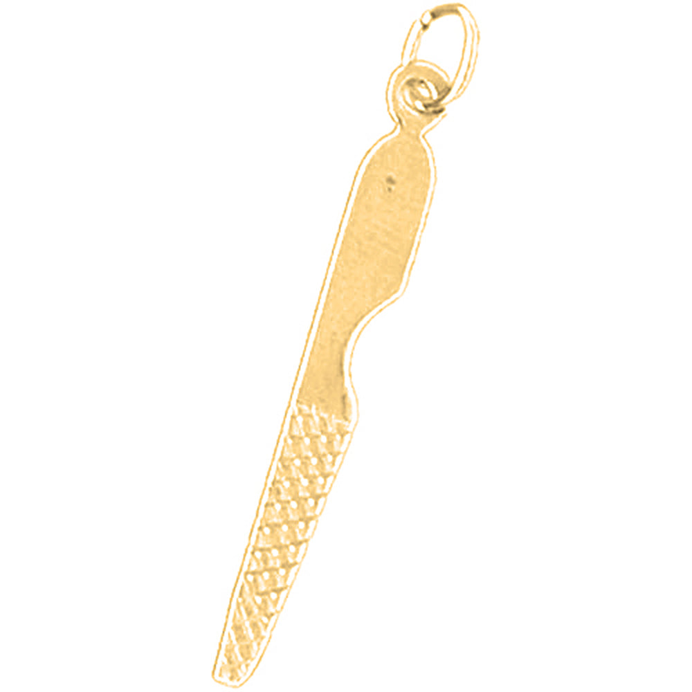 Yellow Gold-plated Silver Nail File Pendant
