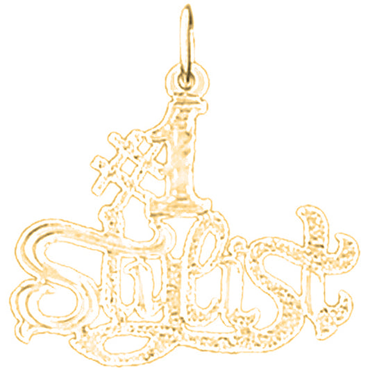 Yellow Gold-plated Silver #1 Stylist Pendant