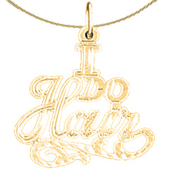 Sterling Silver "I Do Hair" Pendant (Rhodium or Yellow Gold-plated)