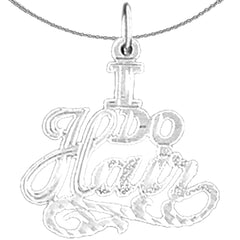 Sterling Silver "I Do Hair" Pendant (Rhodium or Yellow Gold-plated)