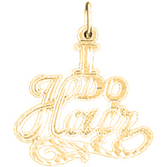 Yellow Gold-plated Silver "I Do Hair" Pendant