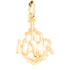 Yellow Gold-plated Silver "I Do Hair" Pendant