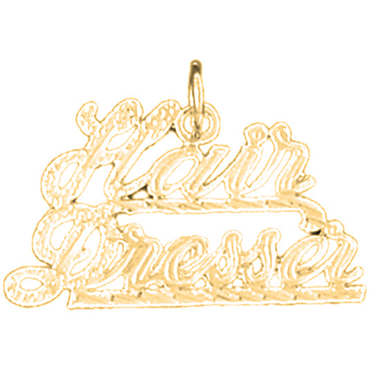 Yellow Gold-plated Silver Hair Dresser Pendant