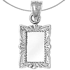 Sterling Silver Mirror Pendant (Rhodium or Yellow Gold-plated)