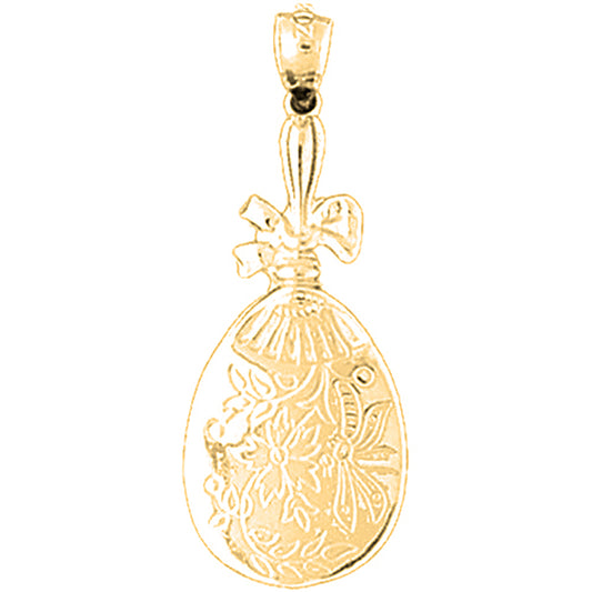 Yellow Gold-plated Silver Vanity Mirror Pendant