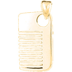 Yellow Gold-plated Silver 3D Comb Pendant