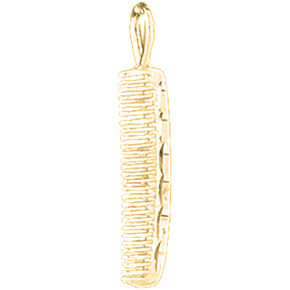 Yellow Gold-plated Silver Comb Pendant