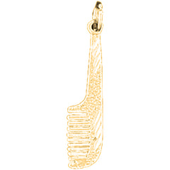 Yellow Gold-plated Silver Comb Pendant