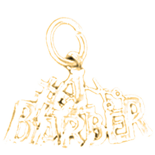 Yellow Gold-plated Silver #1 Barber Pendant