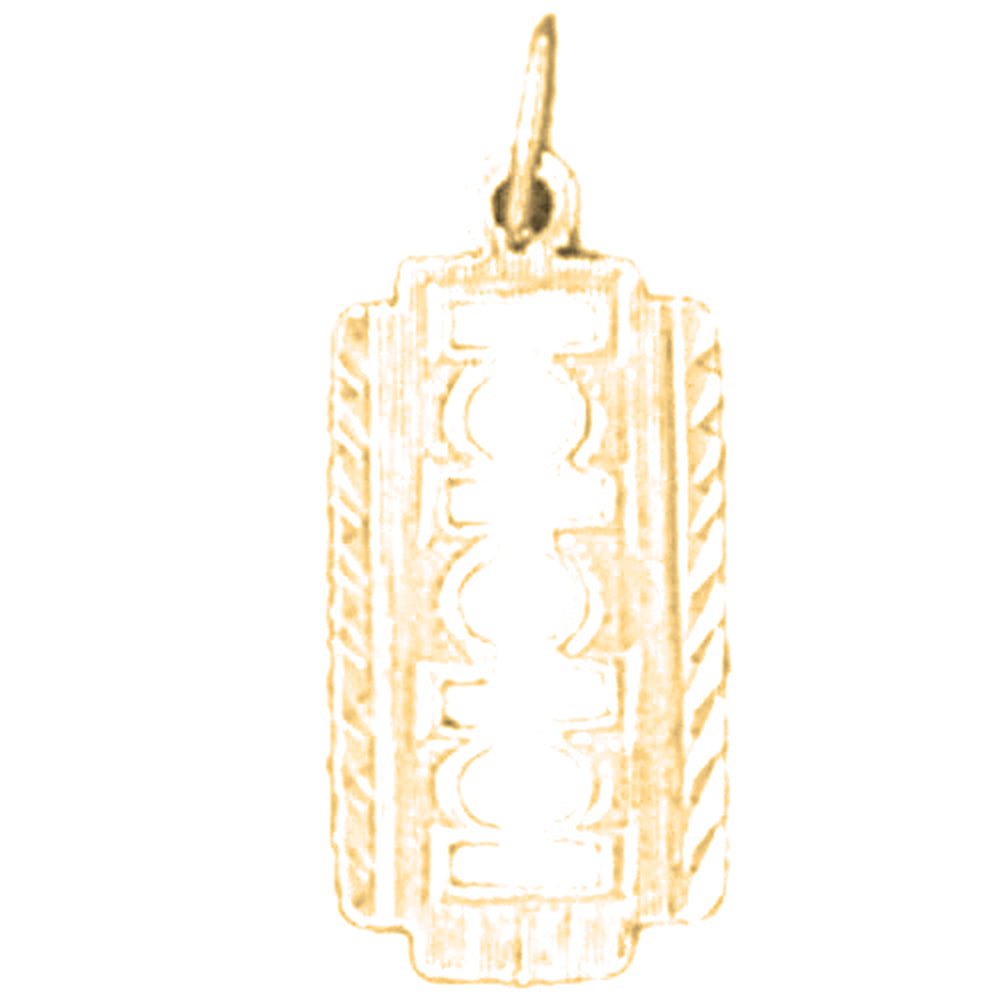 Yellow Gold-plated Silver Razor Pendant