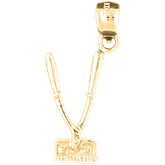 Yellow Gold-plated Silver 3D Moveable Pendant