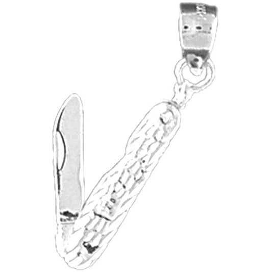 Sterling Silver 3-D, Moveable Pocket Knife Pendant
