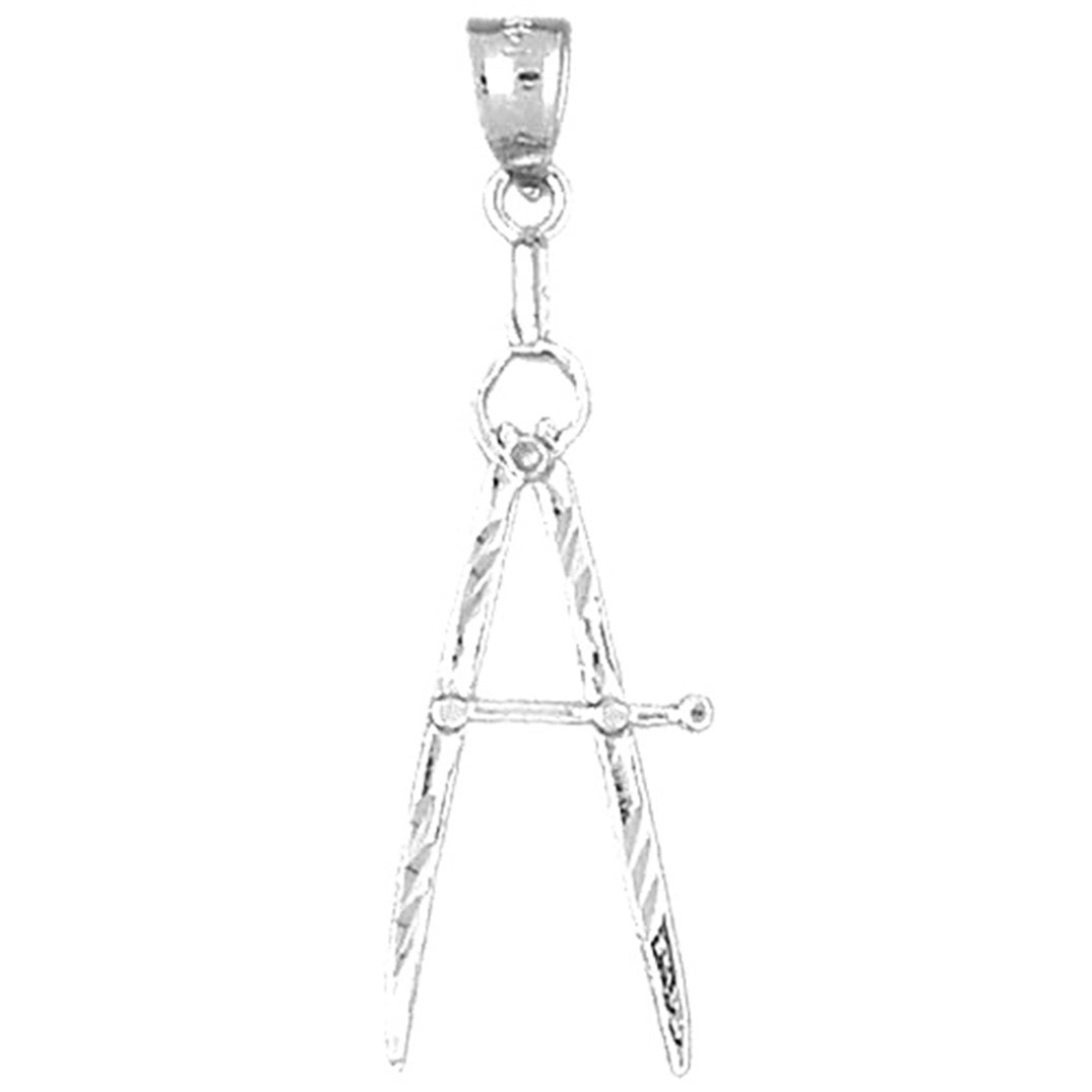 Sterling Silver Drawing Compass Pendant