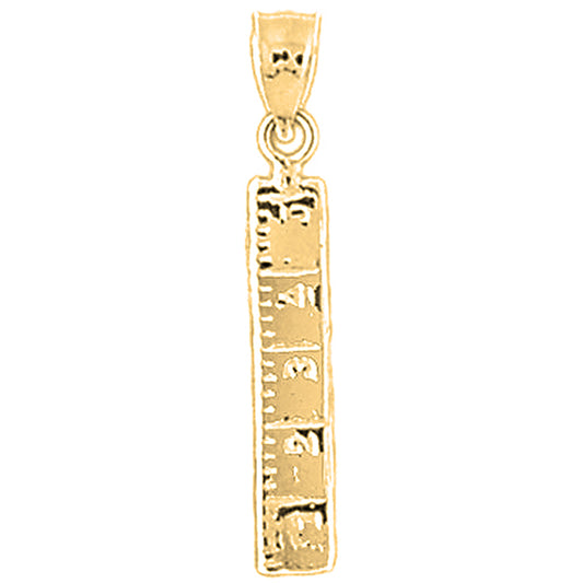 Yellow Gold-plated Silver Ruler Pendant