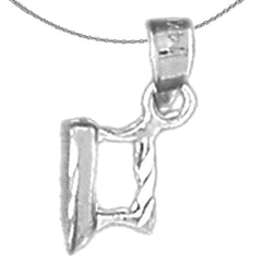 Sterling Silver Iron Pendant (Rhodium or Yellow Gold-plated)