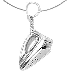 Sterling Silver Iron Pendant (Rhodium or Yellow Gold-plated)