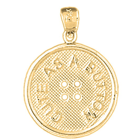 Yellow Gold-plated Silver "Cute As A Button" Button Pendant