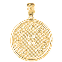 Yellow Gold-plated Silver "Cute As A Button" Button Pendant