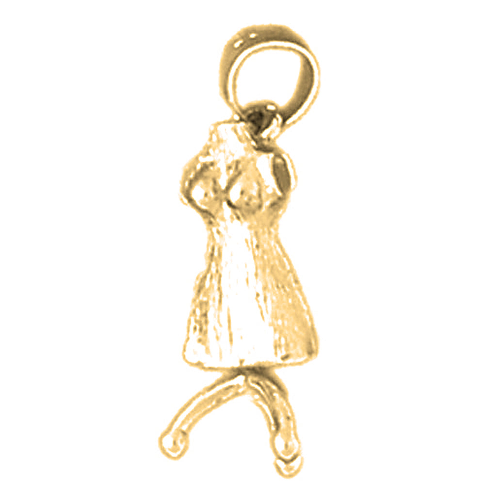 Yellow Gold-plated Silver Dress On Hanger Pendant