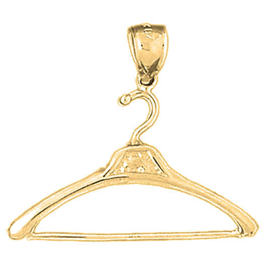 Yellow Gold-plated Silver 3D Clothes Hanger Pendant